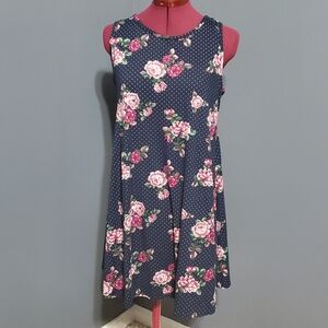 Discreet Navy Floral Women's Dress